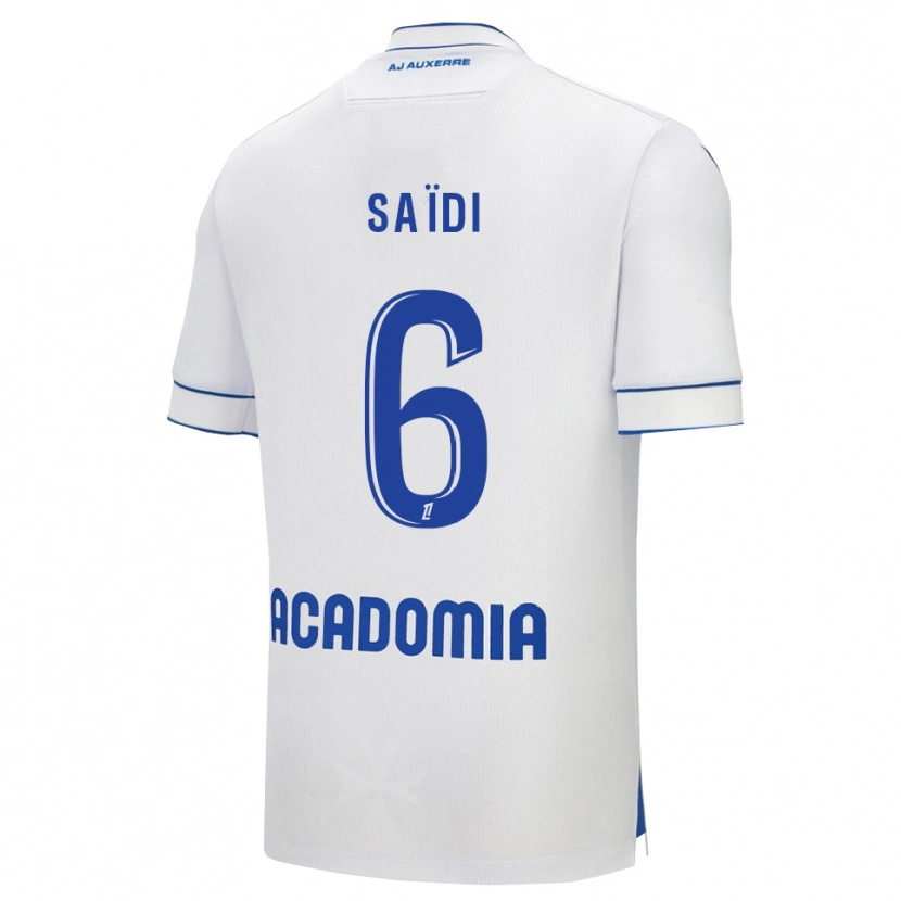 Danxen Uomo Maglia Elyes Saïdi #6 Bianco Blu Kit Gara Home 2025/26 Maglietta