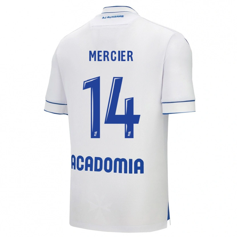 Danxen Uomo Maglia Nicolas Mercier #14 Bianco Blu Kit Gara Home 2025/26 Maglietta