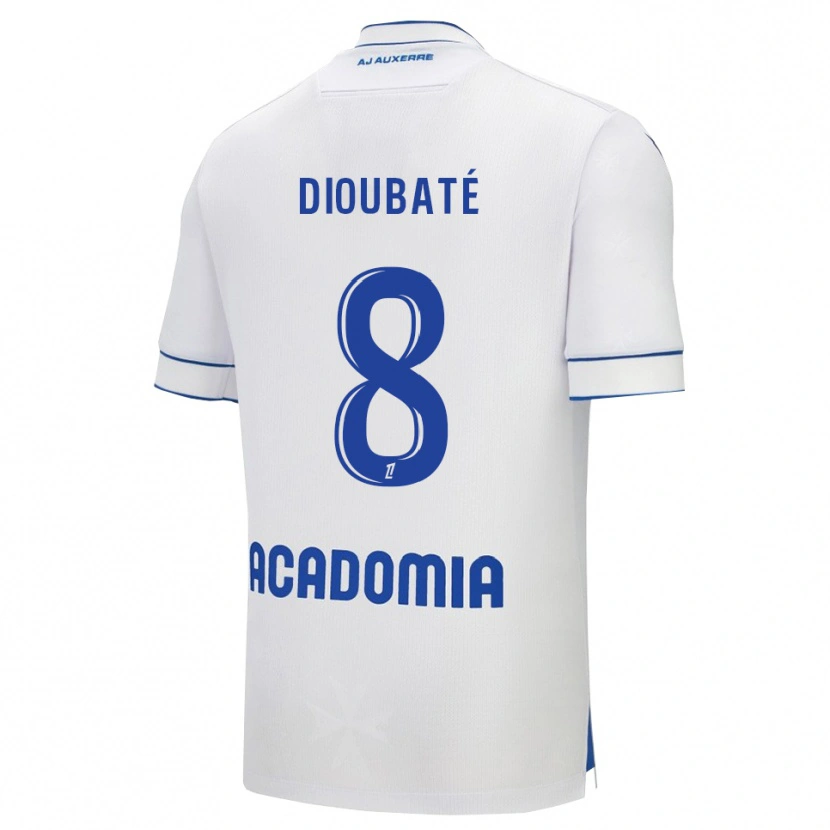 Danxen Uomo Maglia Lamfia Dioubaté #8 Bianco Blu Kit Gara Home 2025/26 Maglietta