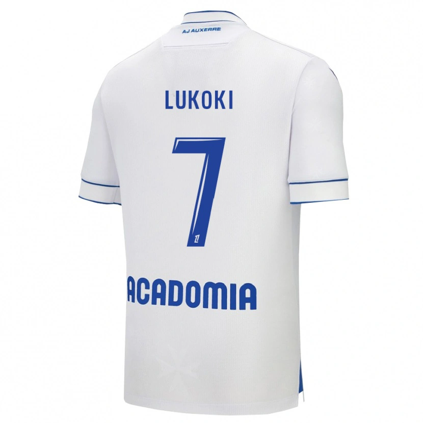Danxen Uomo Maglia Lionel Lukoki #7 Bianco Blu Kit Gara Home 2025/26 Maglietta