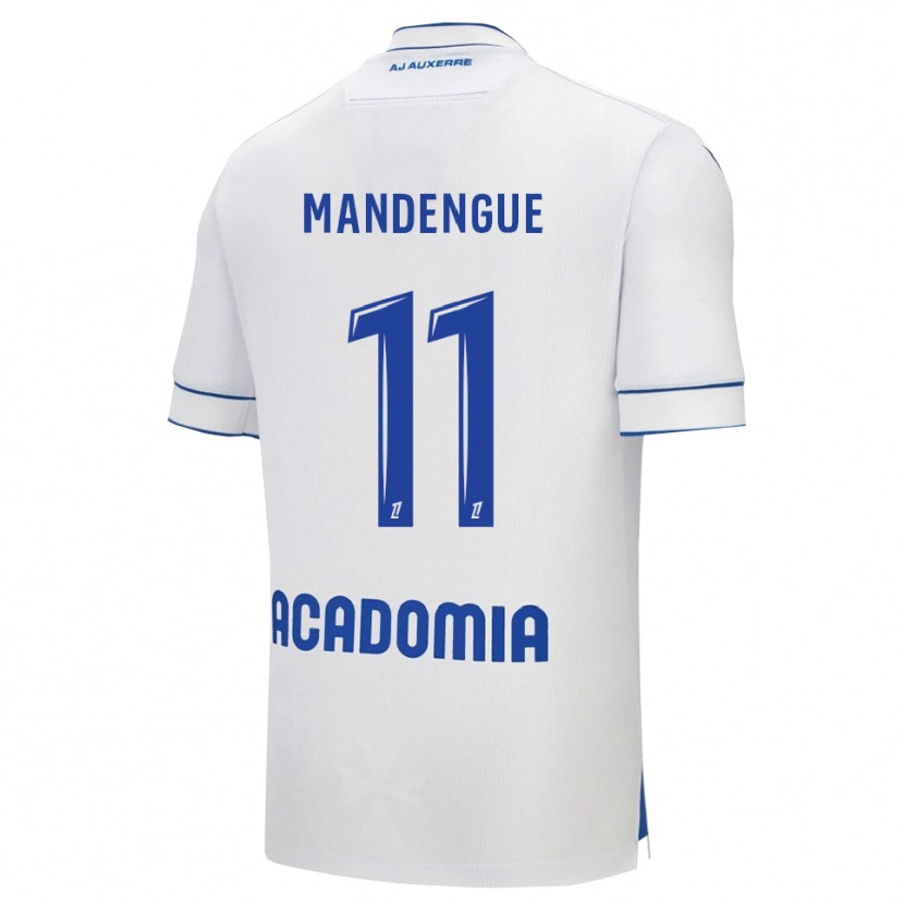 Danxen Uomo Maglia Rayan Mandengue #11 Bianco Blu Kit Gara Home 2025/26 Maglietta