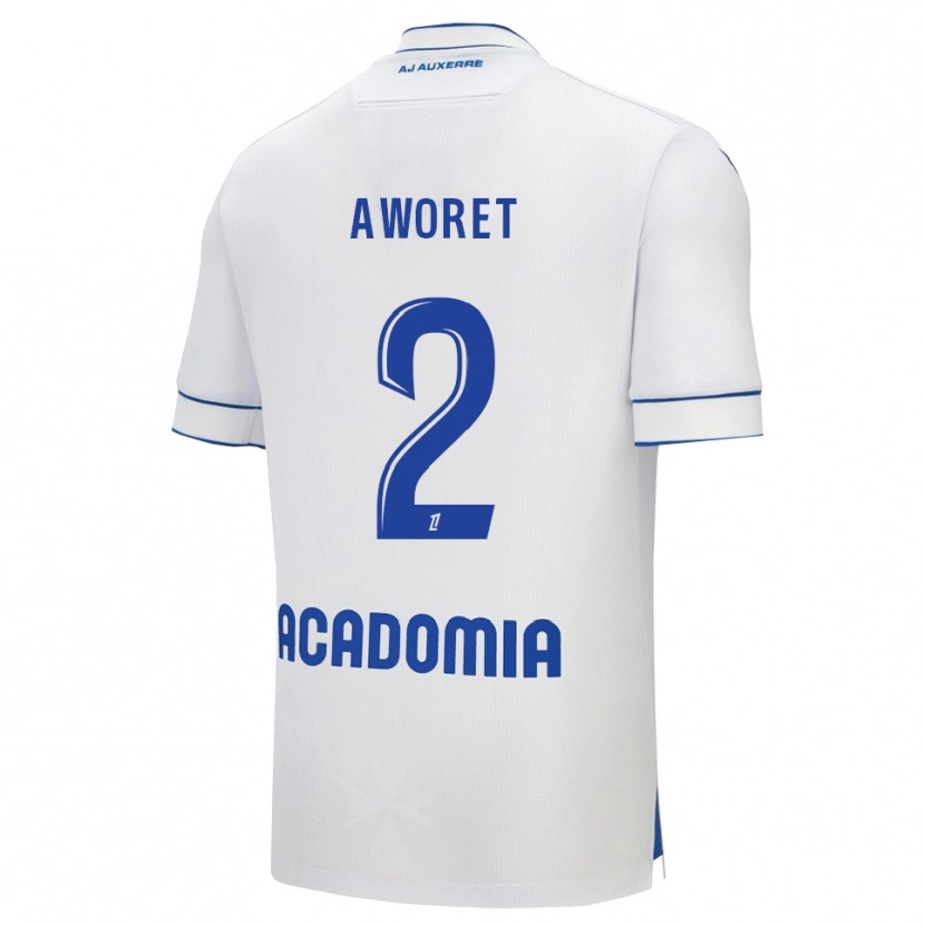 Danxen Uomo Maglia Fausther Aworet #2 Bianco Blu Kit Gara Home 2025/26 Maglietta