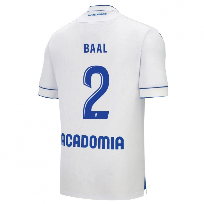 Danxen Uomo Maglia Ousmane Baal #2 Bianco Blu Kit Gara Home 2025/26 Maglietta