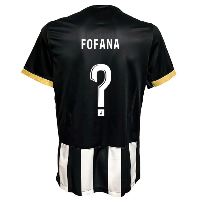 Danxen Uomo Maglia N'faly Fofana #0 Nero Bianco Kit Gara Home 2025/26 Maglietta