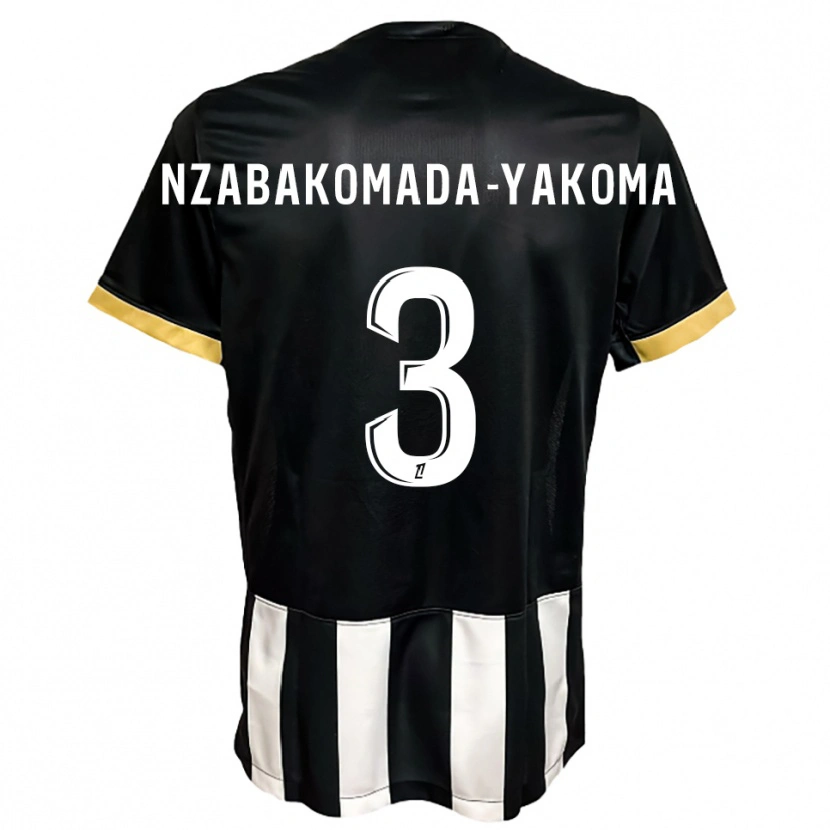 Danxen Uomo Maglia Raphaël Nzabakomada-Yakoma #3 Nero Bianco Kit Gara Home 2025/26 Maglietta