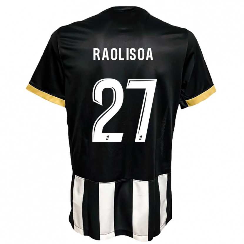Danxen Uomo Maglia Lilian Raolisoa #27 Nero Bianco Kit Gara Home 2025/26 Maglietta