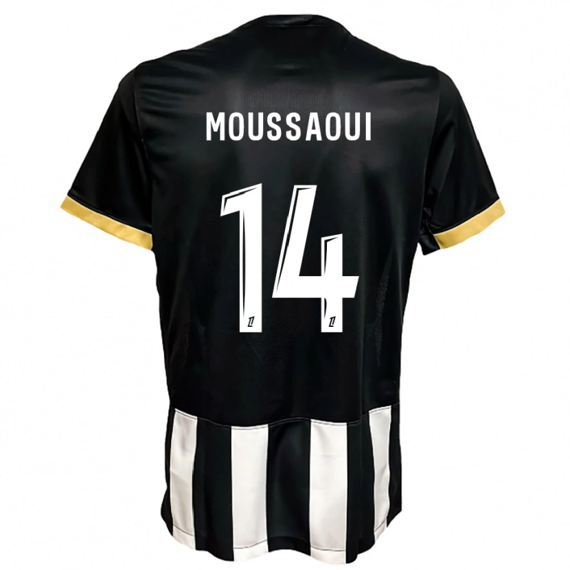Danxen Uomo Maglia Amine Moussaoui #14 Nero Bianco Kit Gara Home 2025/26 Maglietta