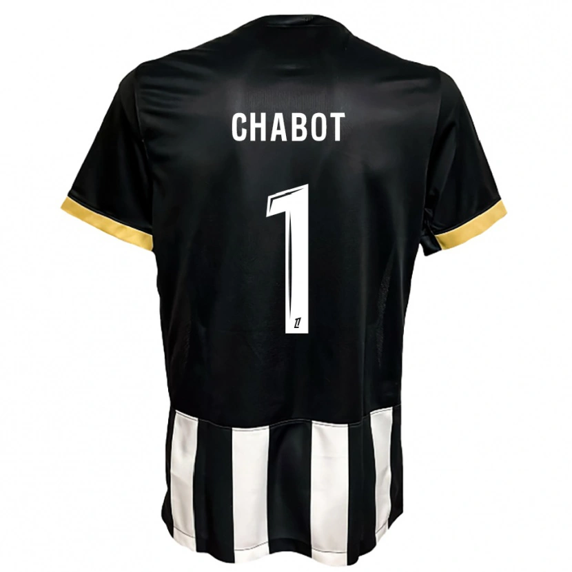 Danxen Uomo Maglia Max-Edgar Chabot #1 Nero Bianco Kit Gara Home 2025/26 Maglietta