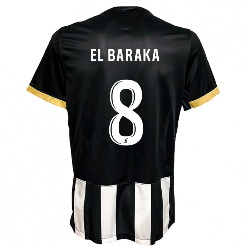 Danxen Uomo Maglia Jibril El Baraka #8 Nero Bianco Kit Gara Home 2025/26 Maglietta