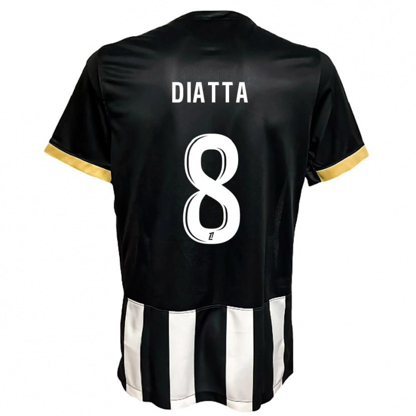 Danxen Uomo Maglia Bané Diatta #8 Nero Bianco Kit Gara Home 2025/26 Maglietta