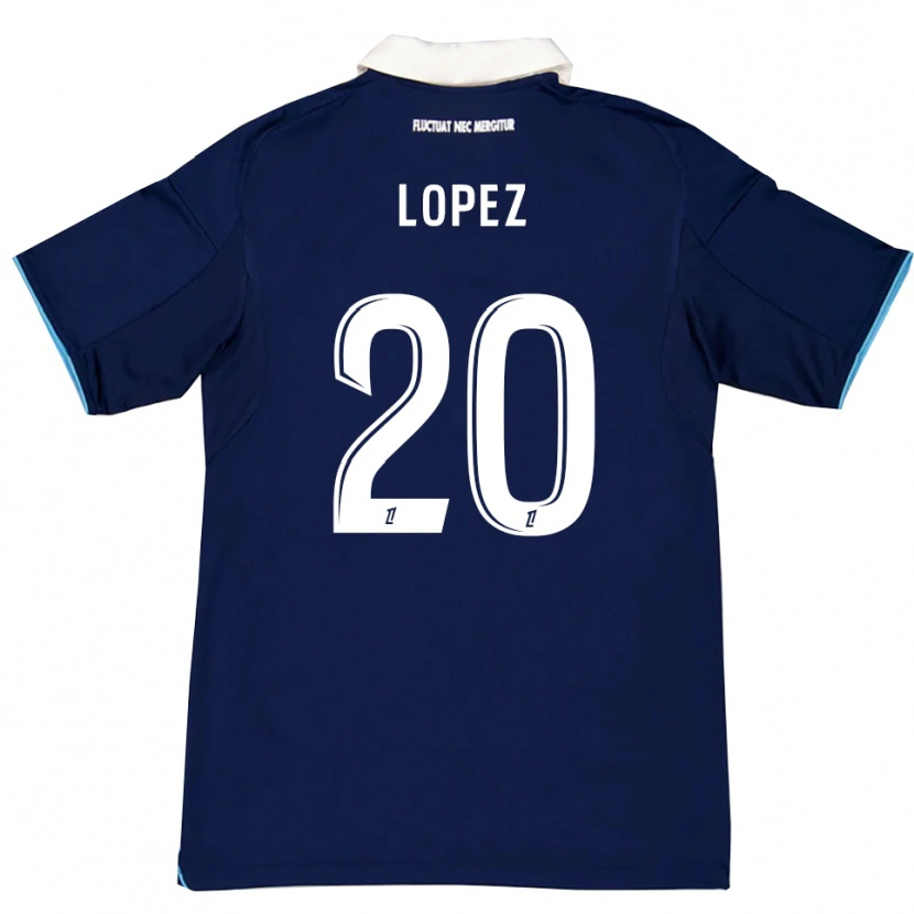 Danxen Uomo Maglia Julien Lopez #20 Blu Scuro Bianco Kit Gara Home 2025/26 Maglietta