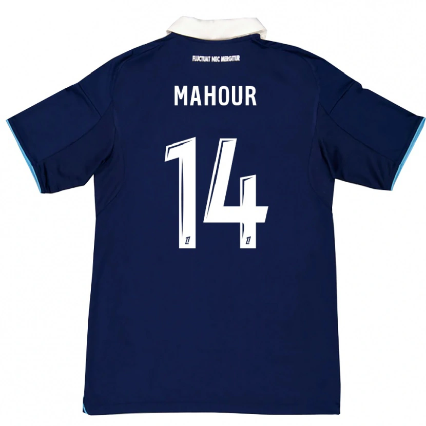 Danxen Uomo Maglia Samy Mahour #14 Blu Scuro Bianco Kit Gara Home 2025/26 Maglietta