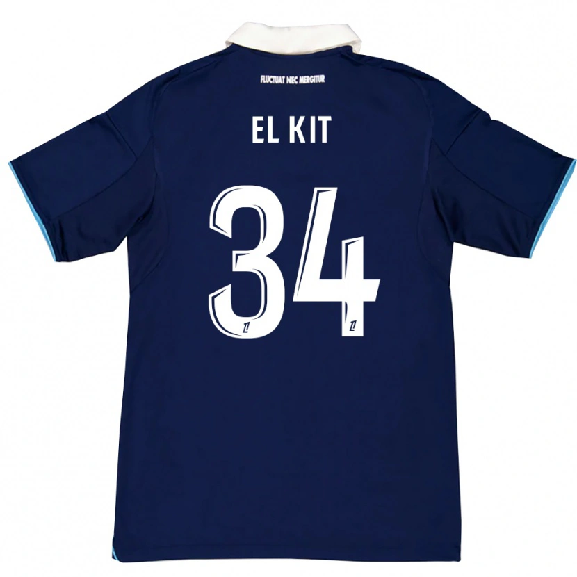 Danxen Uomo Maglia Kamil El Kit #34 Blu Scuro Bianco Kit Gara Home 2025/26 Maglietta