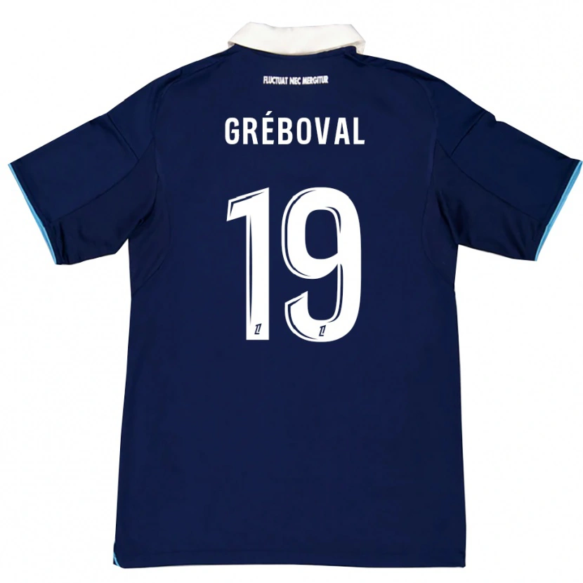 Danxen Uomo Maglia Théa Gréboval #19 Blu Scuro Bianco Kit Gara Home 2025/26 Maglietta