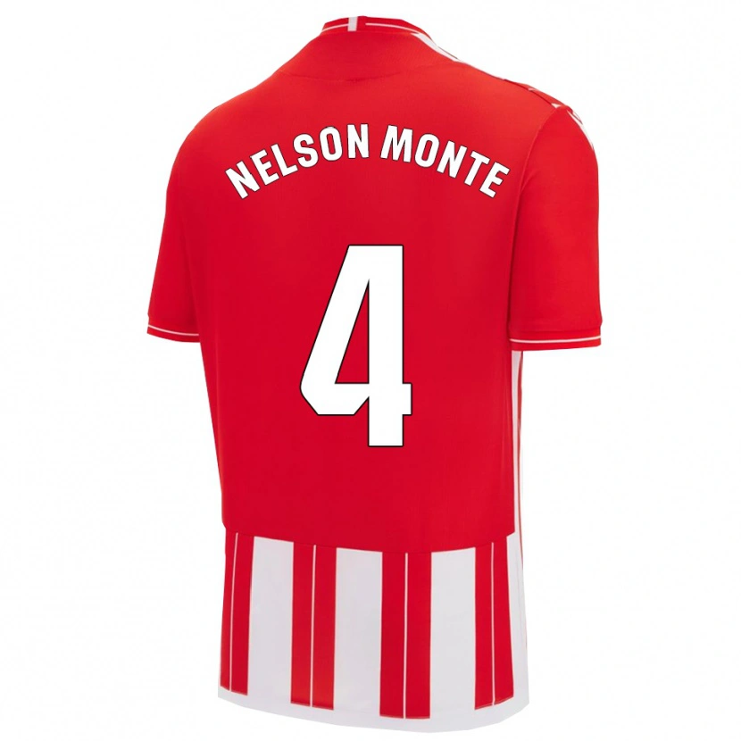 Danxen Uomo Maglia Nélson Monte #4 Rosso Bianco Kit Gara Home 2025/26 Maglietta