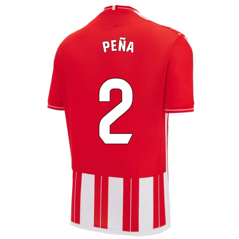 Danxen Uomo Maglia Miguel Peña #2 Rosso Bianco Kit Gara Home 2025/26 Maglietta