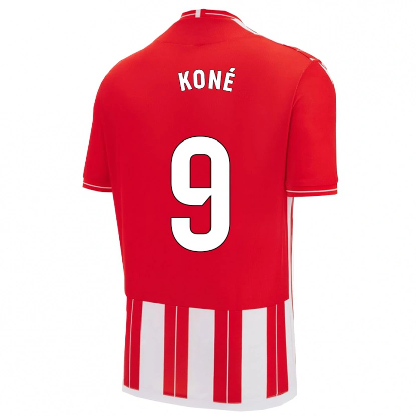 Danxen Uomo Maglia Ibrahima Koné #9 Rosso Bianco Kit Gara Home 2025/26 Maglietta