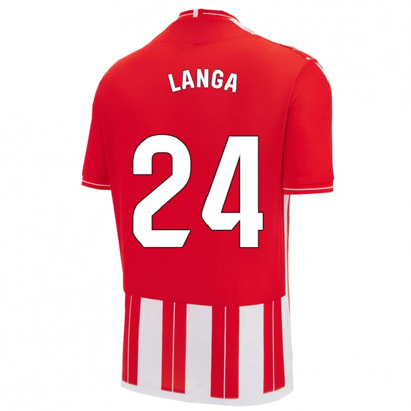 Danxen Uomo Maglia Bruno Langa #24 Rosso Bianco Kit Gara Home 2025/26 Maglietta