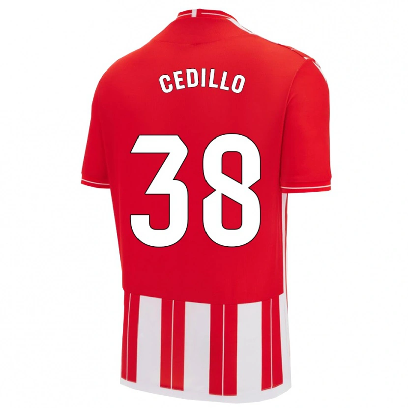 Danxen Uomo Maglia Pedro Cedillo #38 Rosso Bianco Kit Gara Home 2025/26 Maglietta
