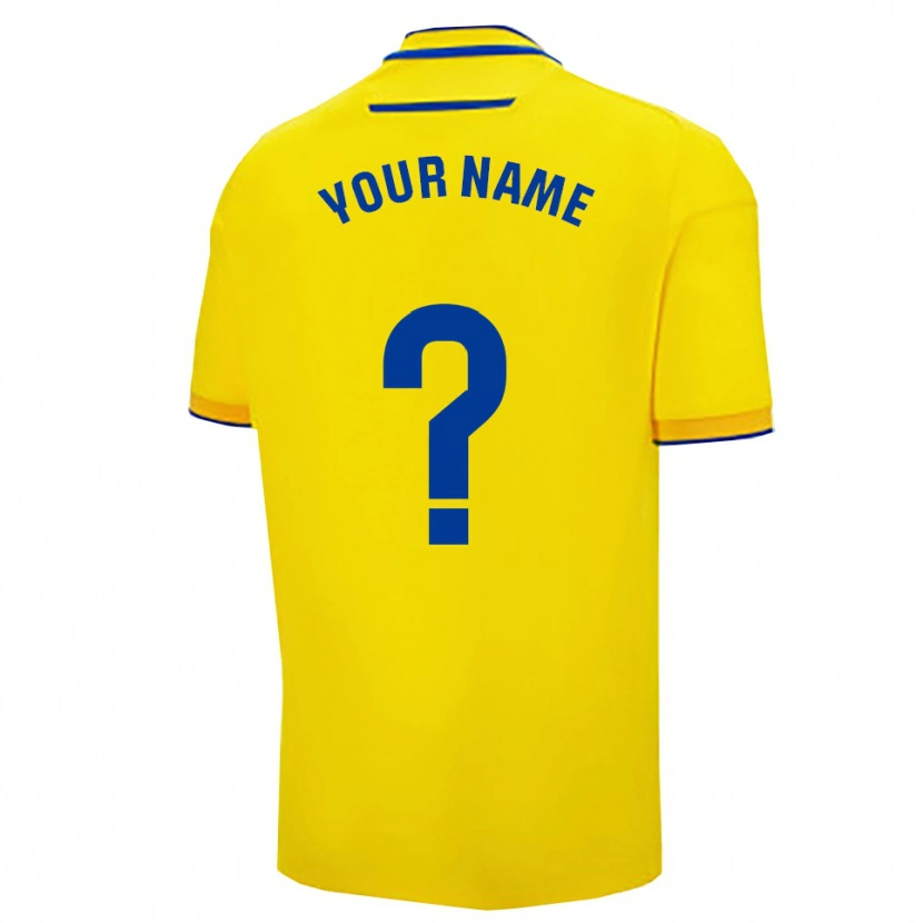 Danxen Uomo Maglia Il Tuo Nome #0 Giallo Blu Scuro Kit Gara Home 2025/26 Maglietta
