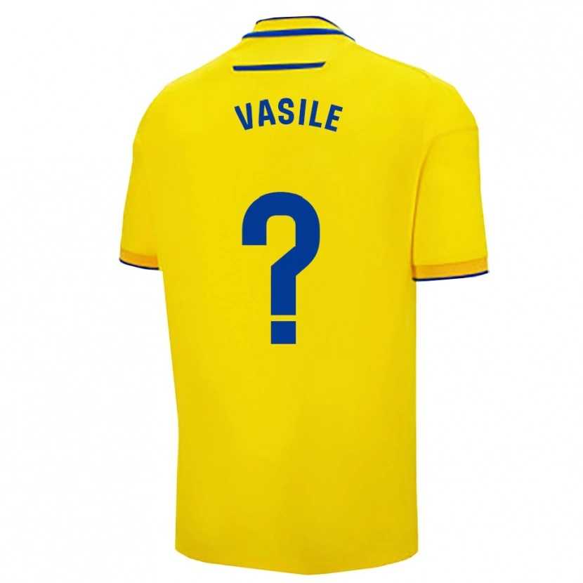 Danxen Uomo Maglia Cristian Vasile #0 Giallo Blu Scuro Kit Gara Home 2025/26 Maglietta