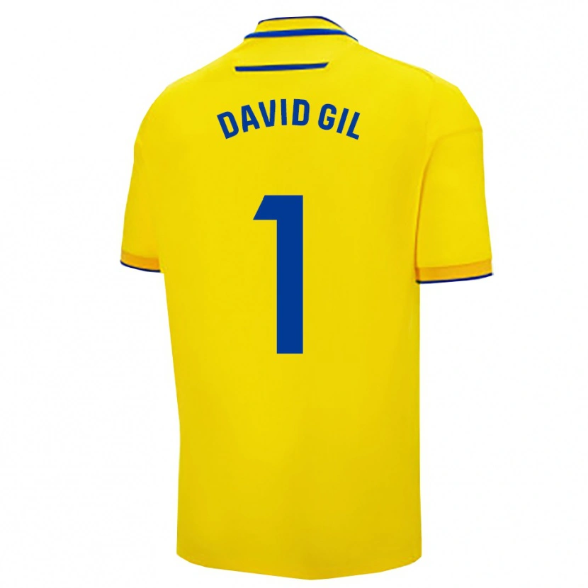 Danxen Uomo Maglia David Gil #1 Giallo Blu Scuro Kit Gara Home 2025/26 Maglietta