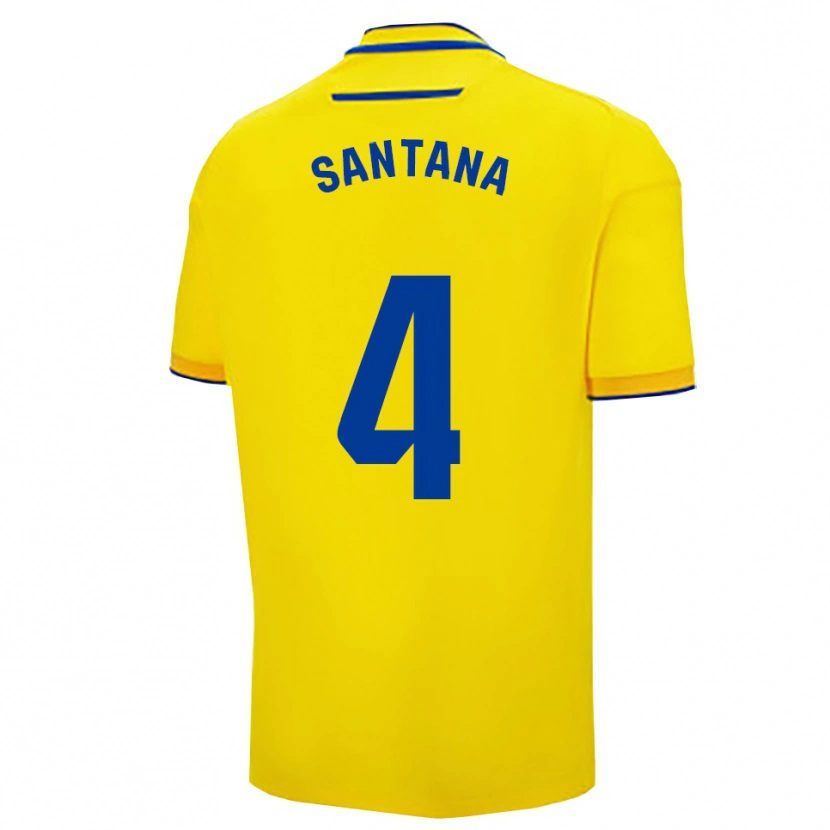Danxen Uomo Maglia María Del Carmen Santana Vázquez #4 Giallo Blu Scuro Kit Gara Home 2025/26 Maglietta
