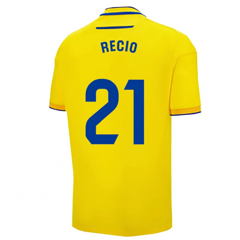 Danxen Uomo Maglia Iker Recio #21 Giallo Blu Scuro Kit Gara Home 2025/26 Maglietta