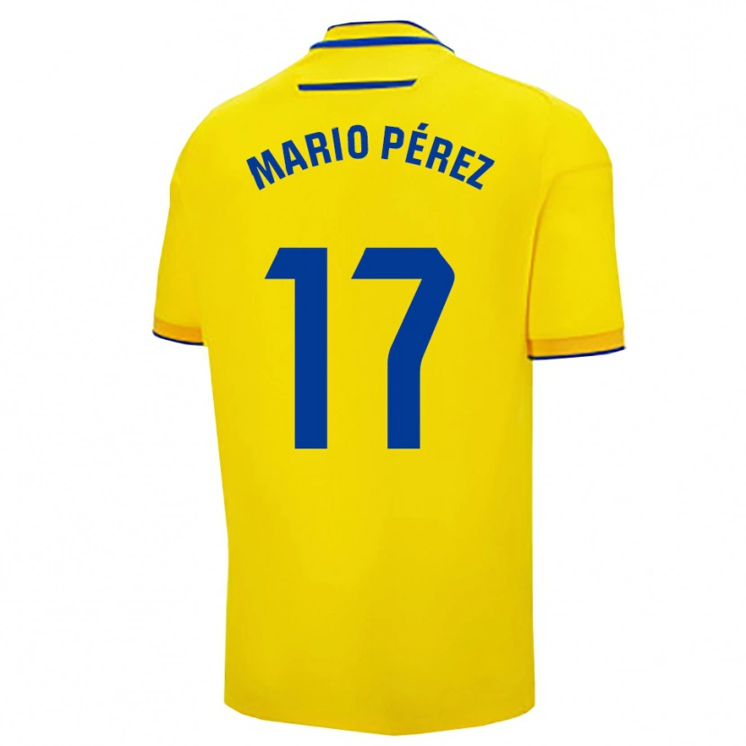 Danxen Uomo Maglia Mario Pérez #17 Giallo Blu Scuro Kit Gara Home 2025/26 Maglietta