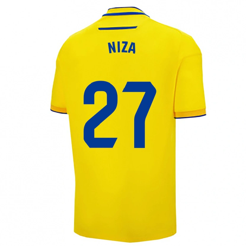 Danxen Uomo Maglia Sergio Niza #27 Giallo Blu Scuro Kit Gara Home 2025/26 Maglietta