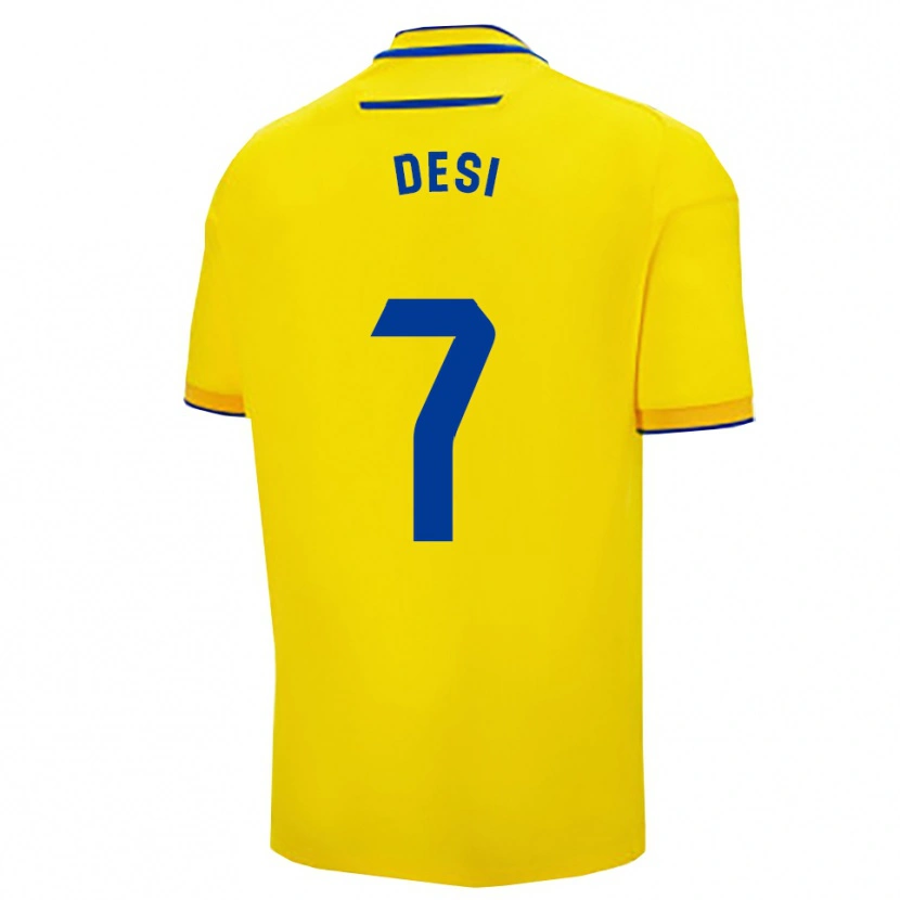 Danxen Uomo Maglia Desiree Camacho Fernandez #7 Giallo Blu Scuro Kit Gara Home 2025/26 Maglietta