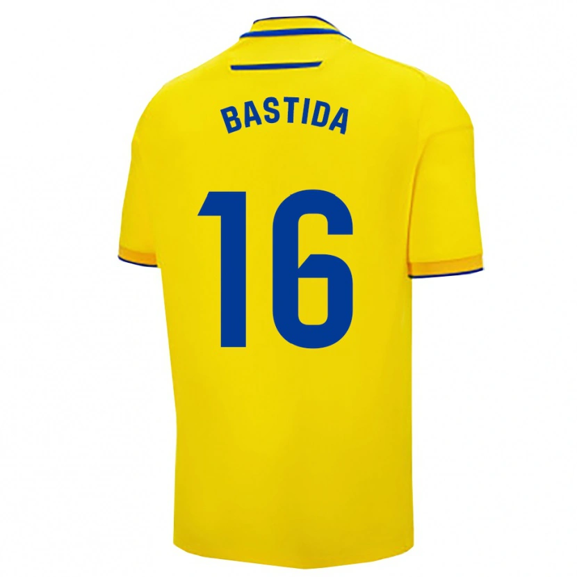 Danxen Uomo Maglia Álvaro Bastida #16 Giallo Blu Scuro Kit Gara Home 2025/26 Maglietta