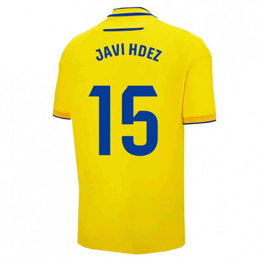 Danxen Uomo Maglia Javi Hernández #15 Giallo Blu Scuro Kit Gara Home 2025/26 Maglietta