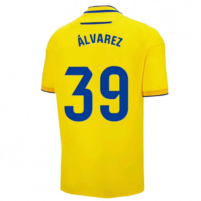 Danxen Uomo Maglia Ismael Álvarez #39 Giallo Blu Scuro Kit Gara Home 2025/26 Maglietta