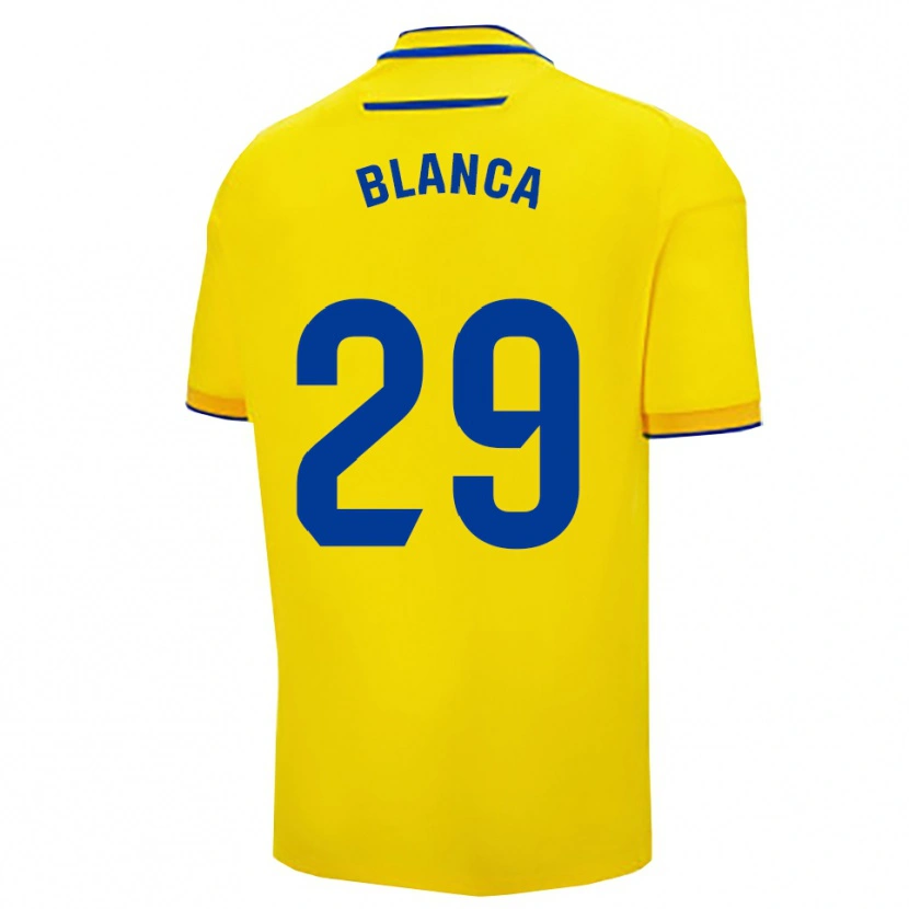 Danxen Uomo Maglia Blanca Gómez Fernández #29 Giallo Blu Scuro Kit Gara Home 2025/26 Maglietta