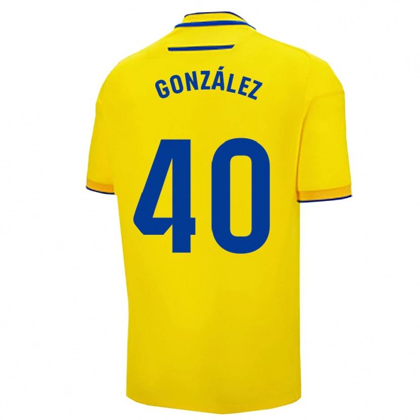Danxen Uomo Maglia José González #40 Giallo Blu Scuro Kit Gara Home 2025/26 Maglietta