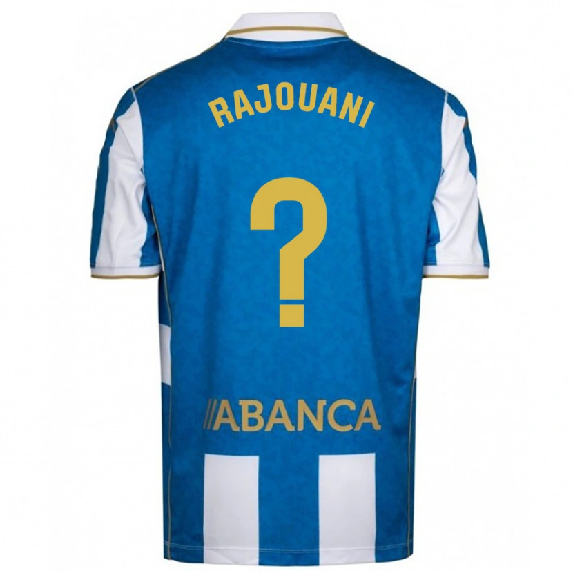 Danxen Uomo Maglia Ayman Rajouani #0 Bianco Blu Kit Gara Home 2025/26 Maglietta