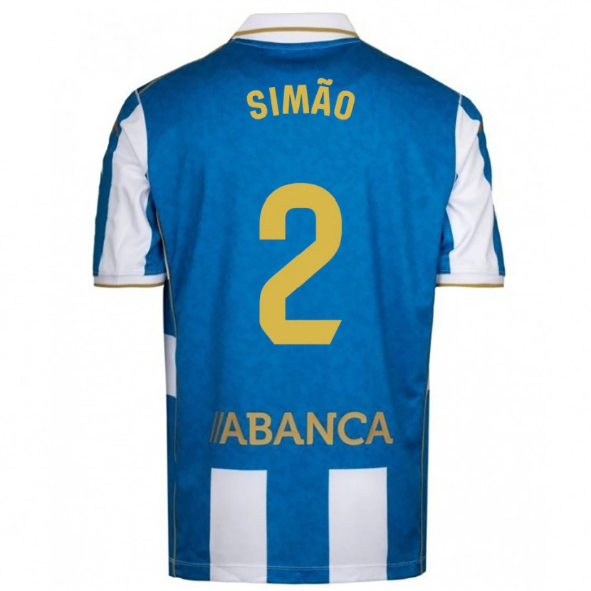 Danxen Uomo Maglia Iano Simão #2 Bianco Blu Kit Gara Home 2025/26 Maglietta