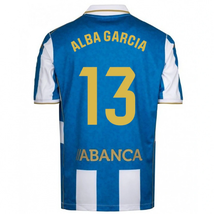 Danxen Uomo Maglia Lucía Alba García #13 Bianco Blu Kit Gara Home 2025/26 Maglietta
