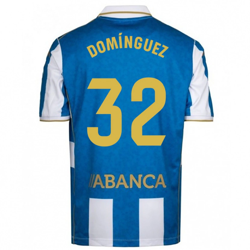 Danxen Uomo Maglia David Domínguez #32 Bianco Blu Kit Gara Home 2025/26 Maglietta