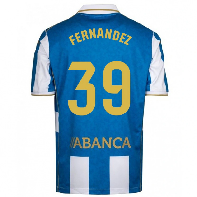 Danxen Uomo Maglia David Fernández #39 Bianco Blu Kit Gara Home 2025/26 Maglietta