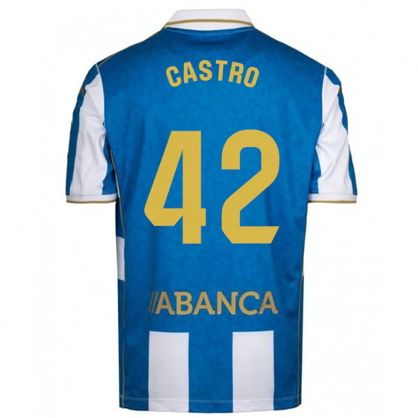 Danxen Uomo Maglia Lucas Castro #42 Bianco Blu Kit Gara Home 2025/26 Maglietta