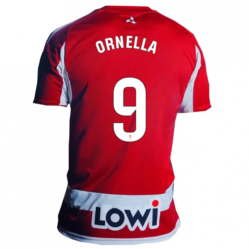 Danxen Uomo Maglia Ornella María Vignola Cabot #9 Rosso Bianco Kit Gara Home 2025/26 Maglietta
