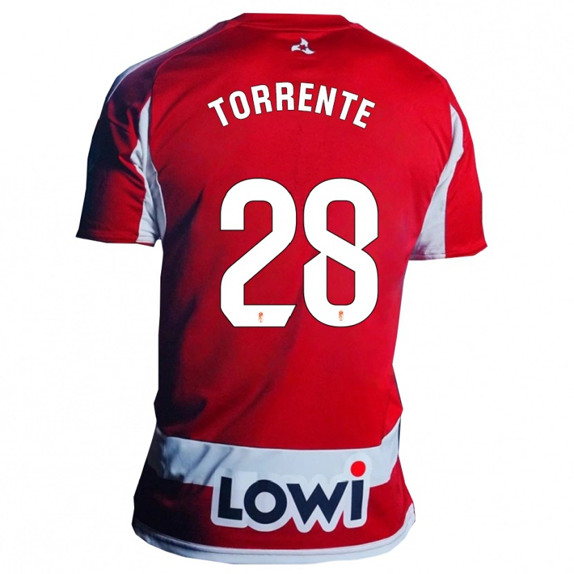 Danxen Uomo Maglia Raúl Torrente #28 Rosso Bianco Kit Gara Home 2025/26 Maglietta