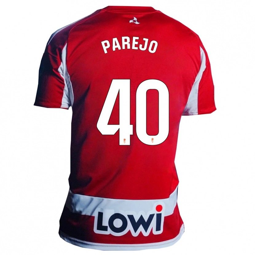 Danxen Uomo Maglia Jesús Parejo #40 Rosso Bianco Kit Gara Home 2025/26 Maglietta
