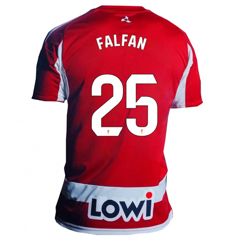 Danxen Uomo Maglia Daiana Falfán #25 Rosso Bianco Kit Gara Home 2025/26 Maglietta