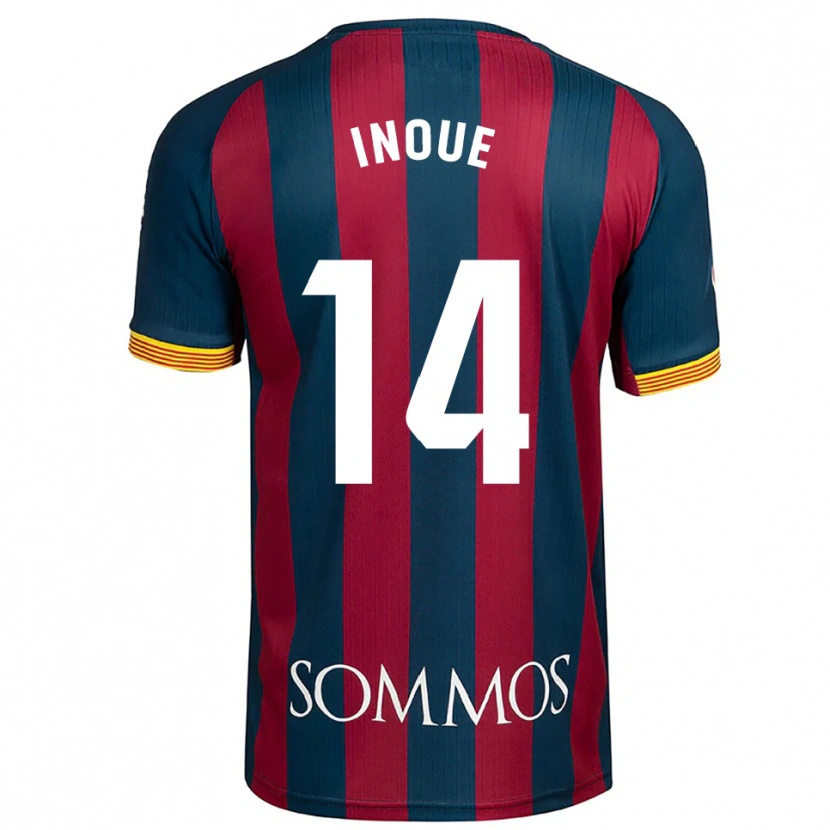 Danxen Uomo Maglia Moe Inoue #14 Blu Scuro Rosso Kit Gara Home 2025/26 Maglietta