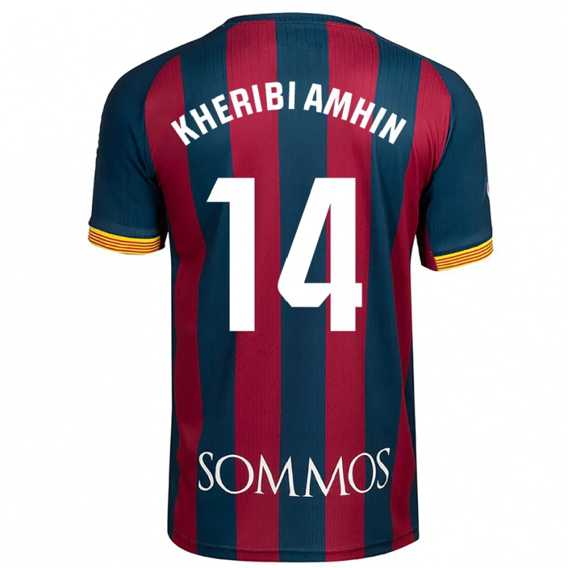 Danxen Uomo Maglia Nabil Kheribi Amhin #14 Blu Scuro Rosso Kit Gara Home 2025/26 Maglietta