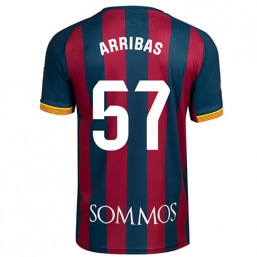 Danxen Uomo Maglia Sergio Arribas #57 Blu Scuro Rosso Kit Gara Home 2025/26 Maglietta