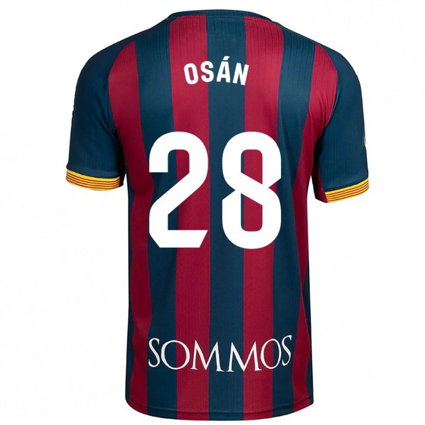 Danxen Uomo Maglia Pablo Osán #28 Blu Scuro Rosso Kit Gara Home 2025/26 Maglietta
